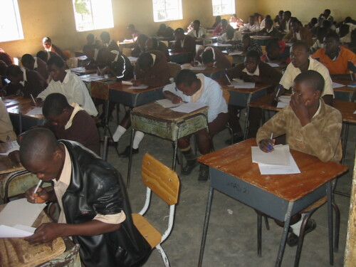 Children working at their desks