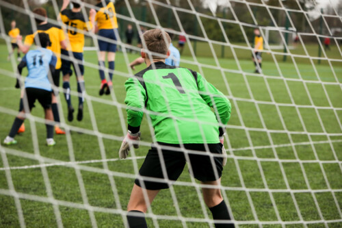 Man in football goal