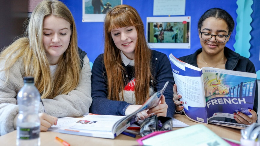 Three French Students In Class